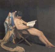 Theodore Roussel The Reading Girl painting